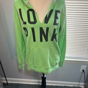 ⭐️PINK Victoria's Secret Green Hoodie